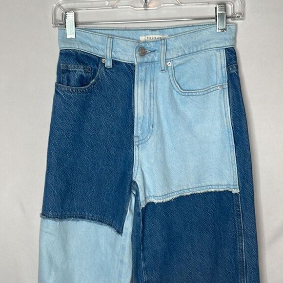 Pacsun Patchwork Baggy Wide leg High Rise Jeans. Size 24. - Picture 2 of 9